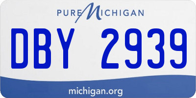 MI license plate DBY2939