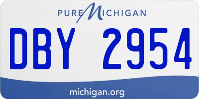 MI license plate DBY2954