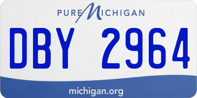 MI license plate DBY2964