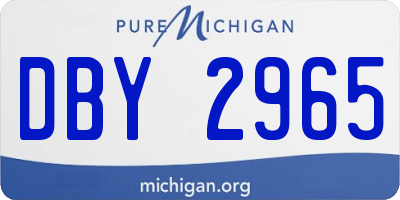 MI license plate DBY2965