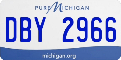 MI license plate DBY2966