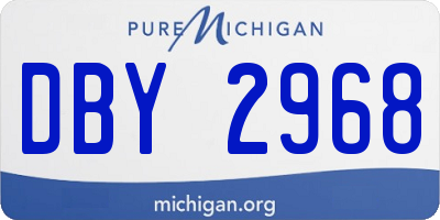 MI license plate DBY2968