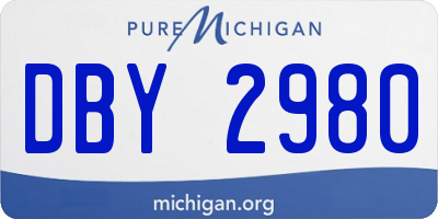 MI license plate DBY2980