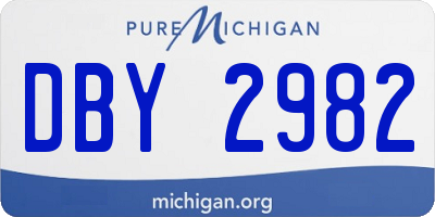 MI license plate DBY2982