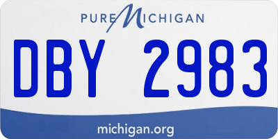 MI license plate DBY2983