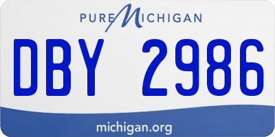 MI license plate DBY2986