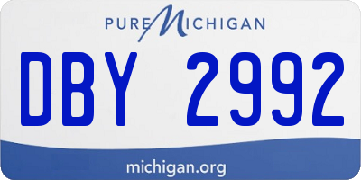 MI license plate DBY2992