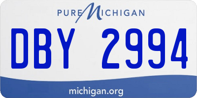 MI license plate DBY2994