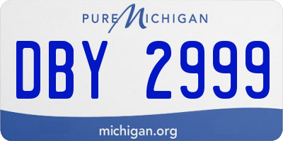 MI license plate DBY2999
