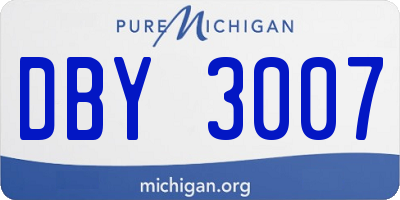 MI license plate DBY3007