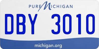MI license plate DBY3010