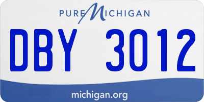 MI license plate DBY3012