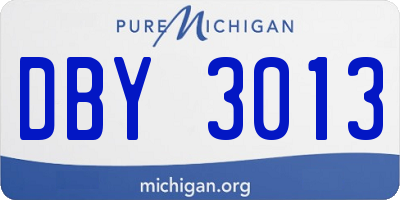 MI license plate DBY3013