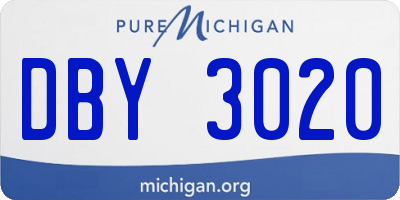 MI license plate DBY3020