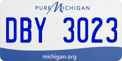 MI license plate DBY3023