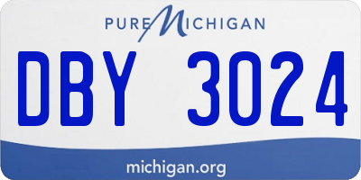 MI license plate DBY3024