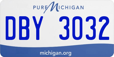 MI license plate DBY3032