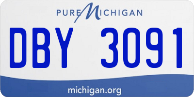 MI license plate DBY3091