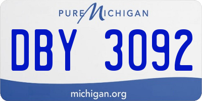 MI license plate DBY3092