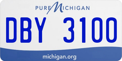 MI license plate DBY3100