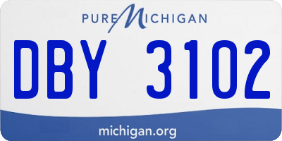 MI license plate DBY3102