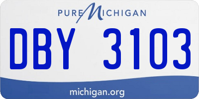 MI license plate DBY3103