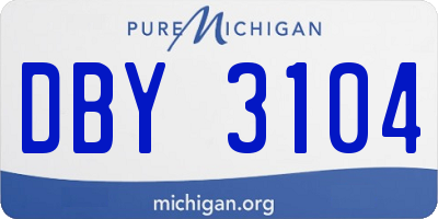 MI license plate DBY3104