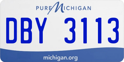 MI license plate DBY3113