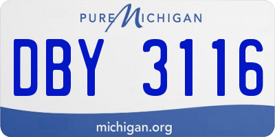 MI license plate DBY3116