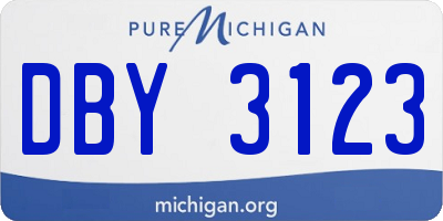 MI license plate DBY3123