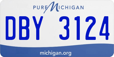 MI license plate DBY3124