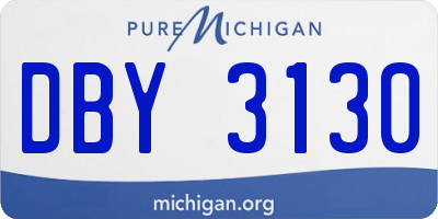 MI license plate DBY3130