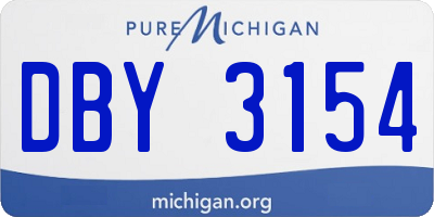 MI license plate DBY3154