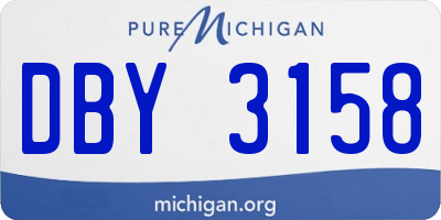 MI license plate DBY3158