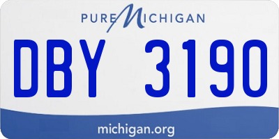 MI license plate DBY3190