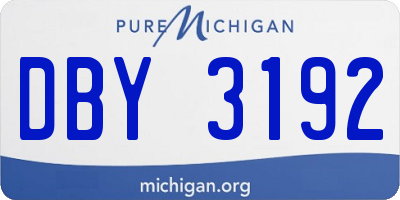 MI license plate DBY3192