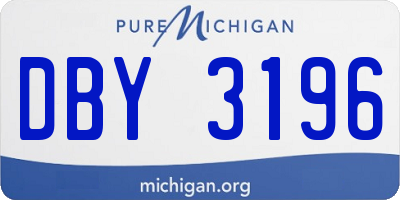 MI license plate DBY3196