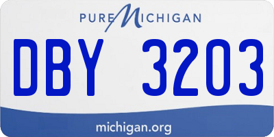 MI license plate DBY3203