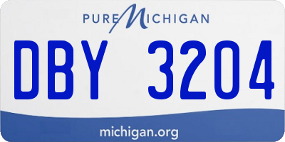 MI license plate DBY3204