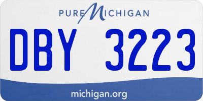 MI license plate DBY3223