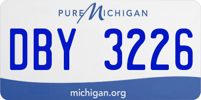 MI license plate DBY3226