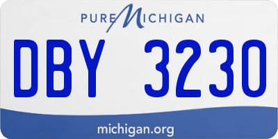 MI license plate DBY3230