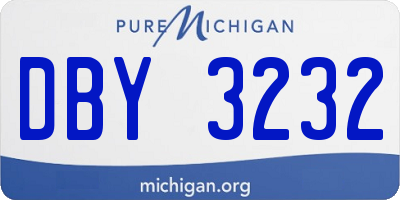 MI license plate DBY3232