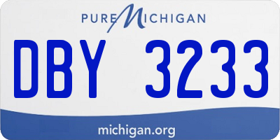 MI license plate DBY3233