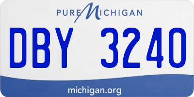 MI license plate DBY3240