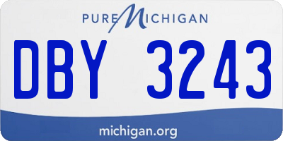MI license plate DBY3243