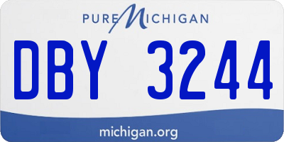 MI license plate DBY3244