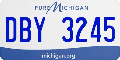 MI license plate DBY3245