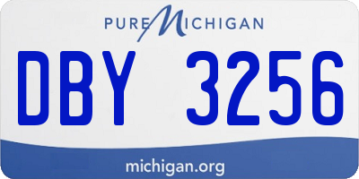 MI license plate DBY3256