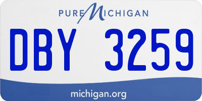 MI license plate DBY3259